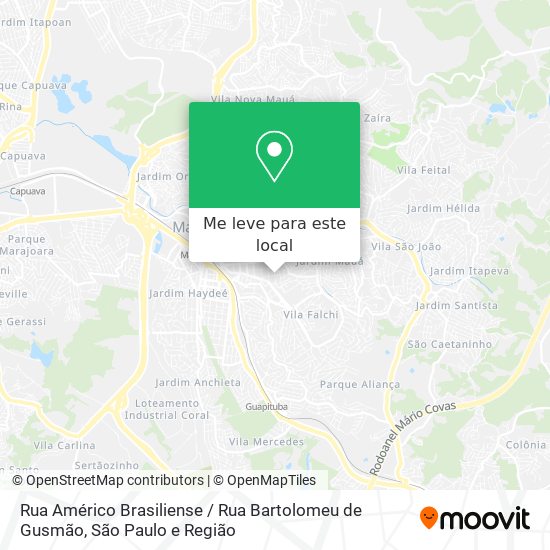 Rua Américo Brasiliense / Rua Bartolomeu de Gusmão mapa
