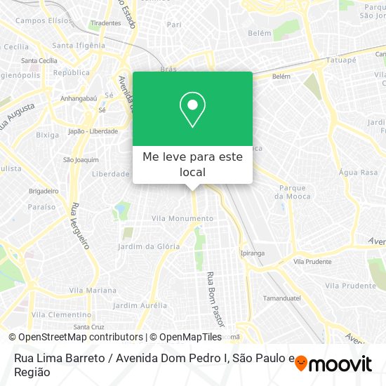 Rua Lima Barreto / Avenida Dom Pedro I mapa