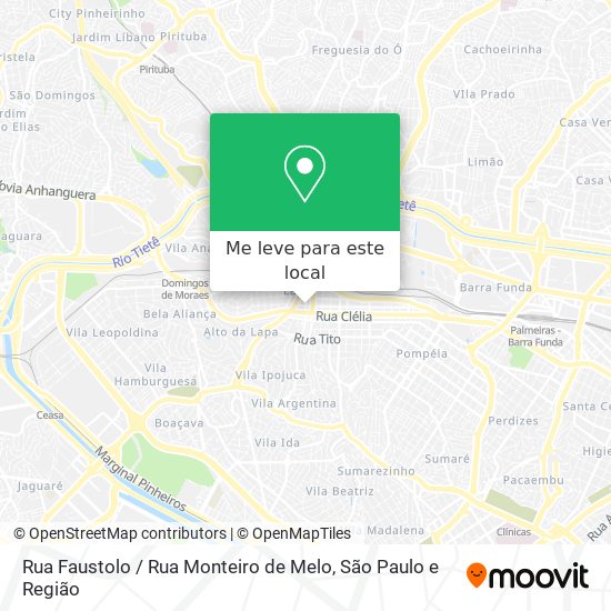 Rua Faustolo / Rua Monteiro de Melo mapa