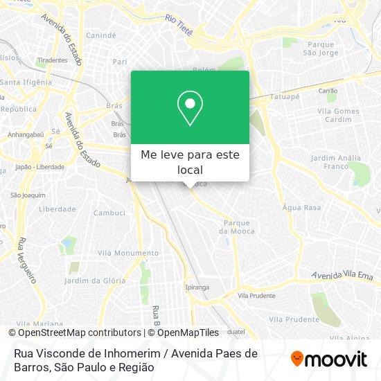 Rua Visconde de Inhomerim / Avenida Paes de Barros mapa