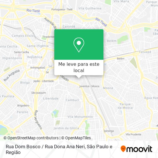 Rua Dom Bosco / Rua Dona Ana Neri mapa
