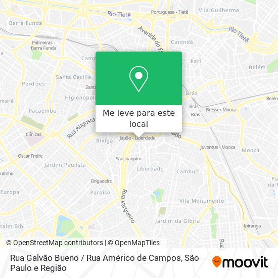 Rua Galvão Bueno / Rua Américo de Campos mapa