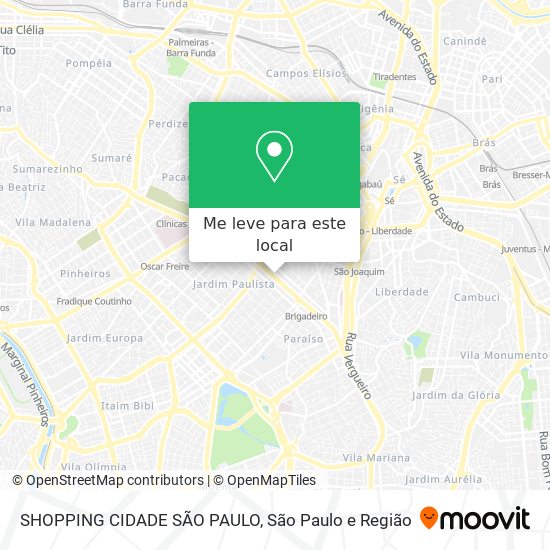 SHOPPING CIDADE SÃO PAULO mapa