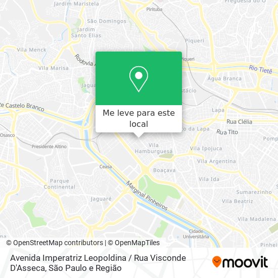 Avenida Imperatriz Leopoldina / Rua Visconde D'Asseca mapa