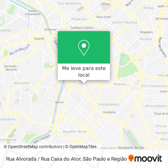 Rua Alvorada / Rua Casa do Ator mapa