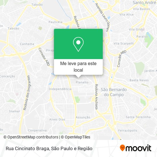 Rua Cincinato Braga mapa