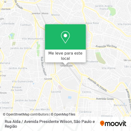 Rua Aída / Avenida Presidente Wilson mapa