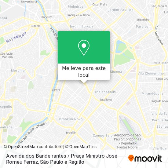 Avenida dos Bandeirantes / Praça Ministro José Romeu Ferraz mapa