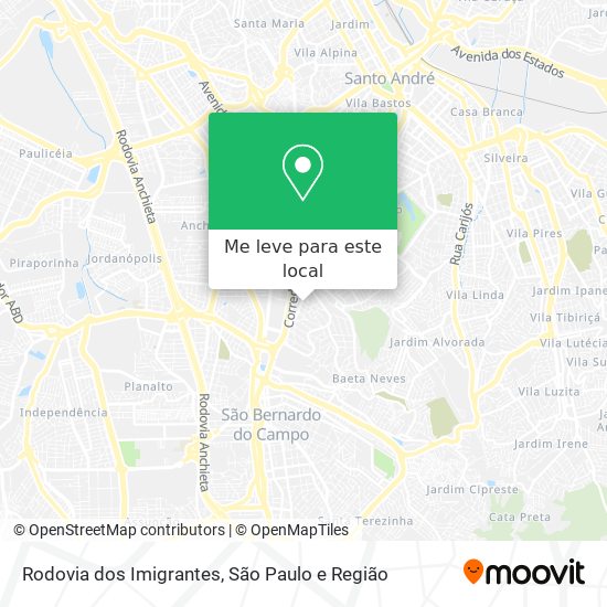Rodovia dos Imigrantes mapa
