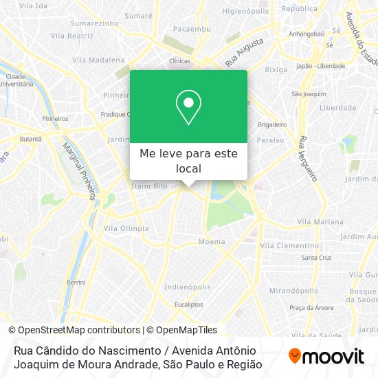 Rua Cândido do Nascimento / Avenida Antônio Joaquim de Moura Andrade mapa