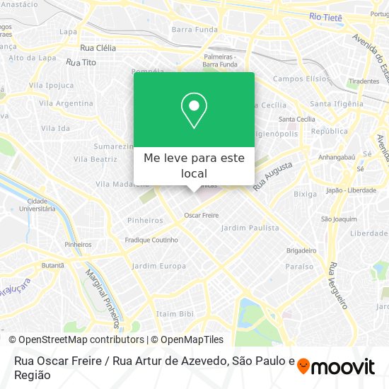 Rua Oscar Freire / Rua Artur de Azevedo mapa