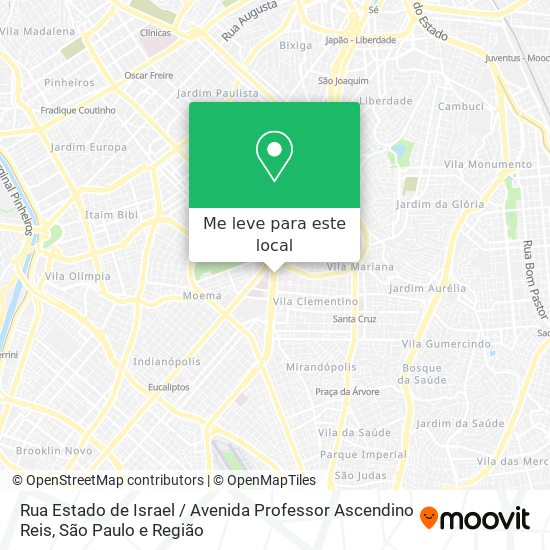 Rua Estado de Israel / Avenida Professor Ascendino Reis mapa