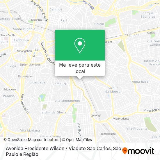 Avenida Presidente Wilson / Viaduto São Carlos mapa