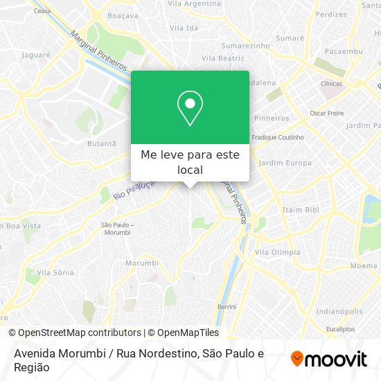 Avenida Morumbi / Rua Nordestino mapa