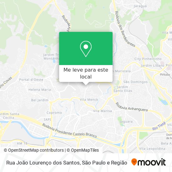 Rua João Lourenço dos Santos mapa