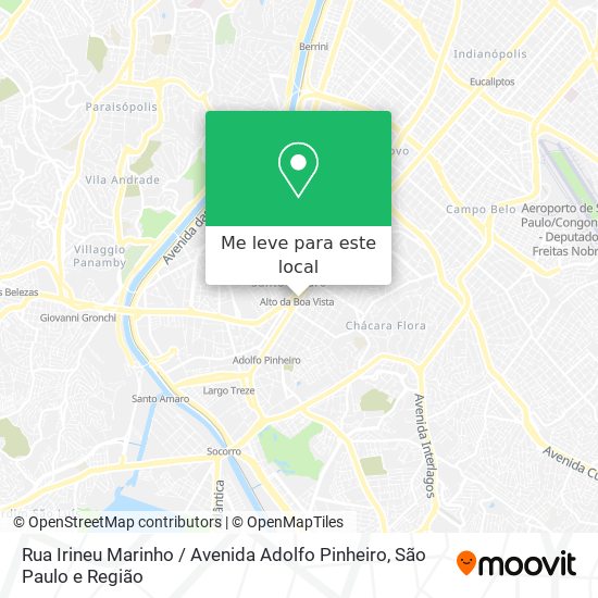 Rua Irineu Marinho / Avenida Adolfo Pinheiro mapa