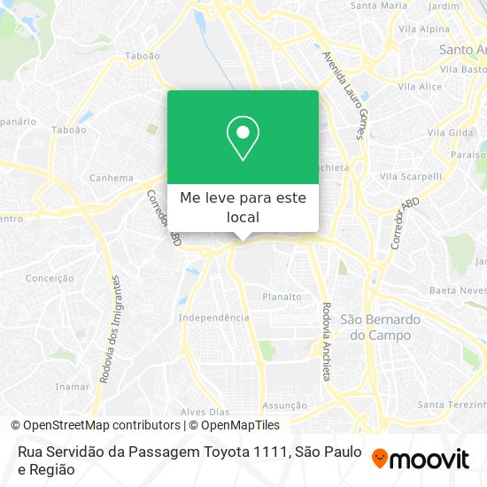 Rua Servidão da Passagem Toyota 1111 mapa
