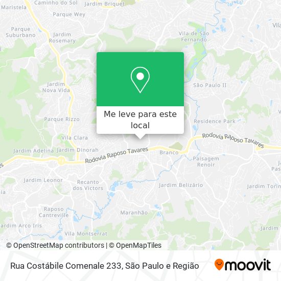 Rua Costábile Comenale 233 mapa