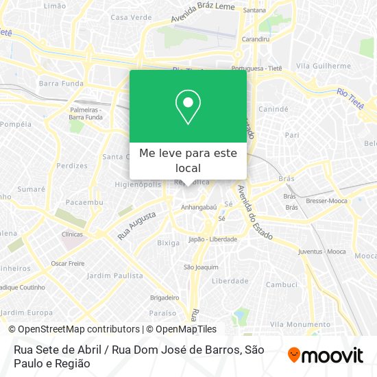 Rua Sete de Abril / Rua Dom José de Barros mapa