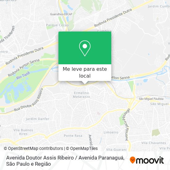 Avenida Doutor Assis Ribeiro / Avenida Paranaguá mapa