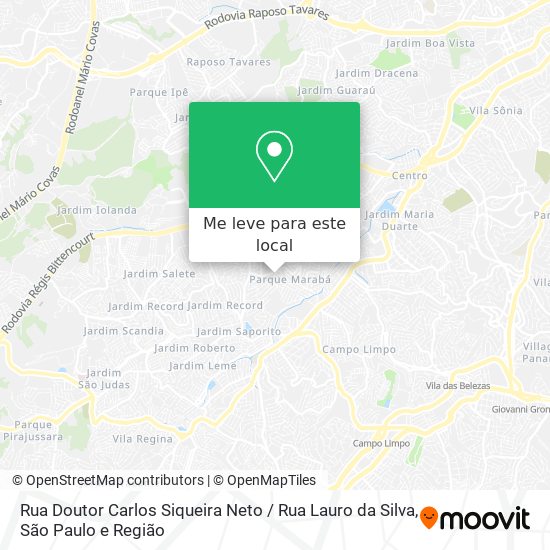 Rua Doutor Carlos Siqueira Neto / Rua Lauro da Silva mapa