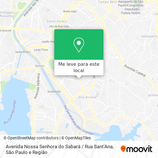 Avenida Nossa Senhora do Sabará / Rua Sant'Ana mapa