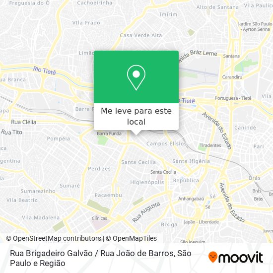 Rua Brigadeiro Galvão / Rua João de Barros mapa