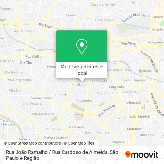 Rua João Ramalho / Rua Cardoso de Almeida mapa