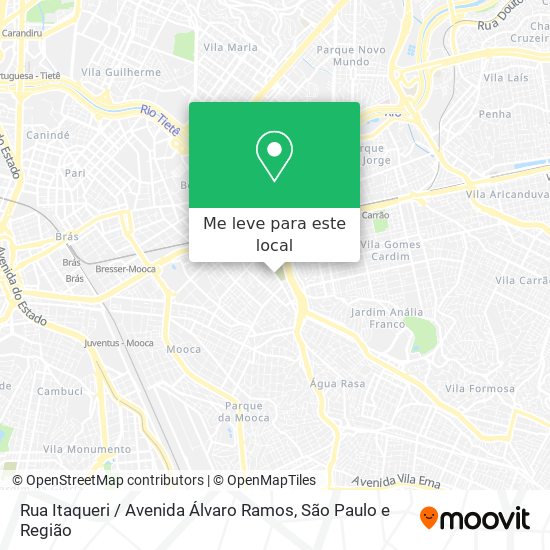 Rua Itaqueri / Avenida Álvaro Ramos mapa