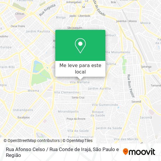 Rua Afonso Celso / Rua Conde de Irajá mapa