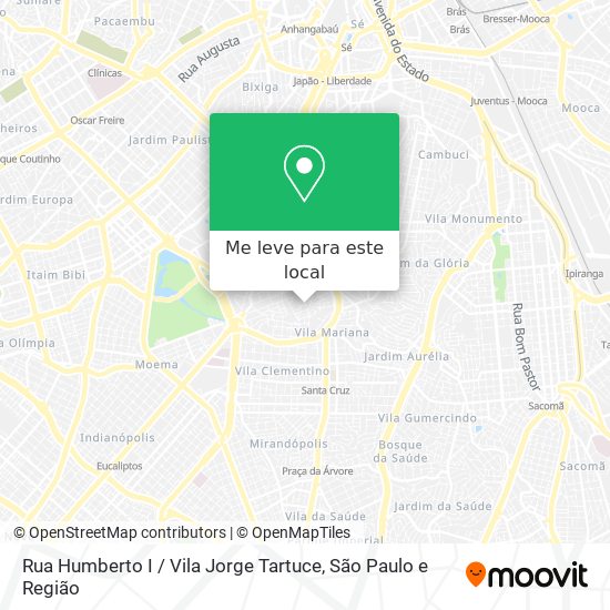 Rua Humberto I / Vila Jorge Tartuce mapa