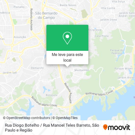 Rua Diogo Botelho / Rua Manoel Teles Barreto mapa