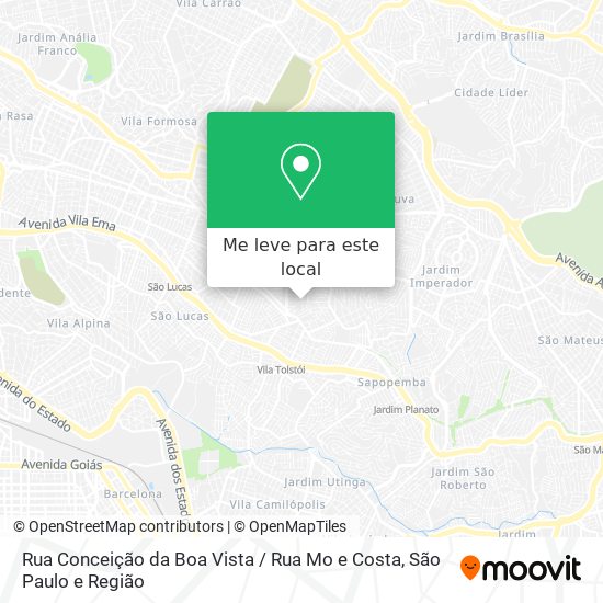 Rua Conceição da Boa Vista / Rua Mo e Costa mapa