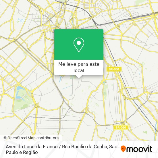 Avenida Lacerda Franco / Rua Basílio da Cunha mapa