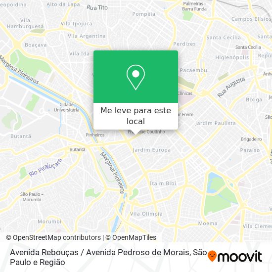 Avenida Rebouças / Avenida Pedroso de Morais mapa