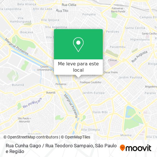 Rua Cunha Gago / Rua Teodoro Sampaio mapa
