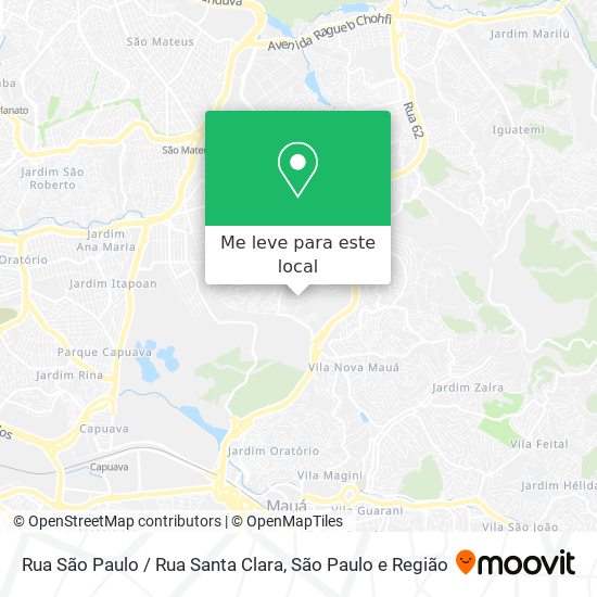 Rua São Paulo / Rua Santa Clara mapa