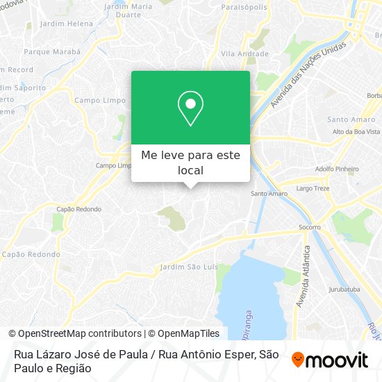 Rua Lázaro José de Paula / Rua Antônio Esper mapa