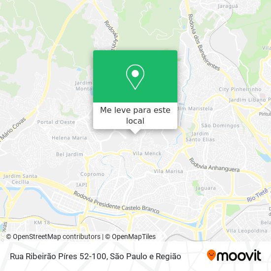 Rua Ribeirão Píres 52-100 mapa