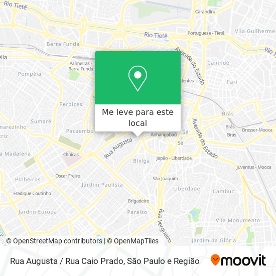 Rua Augusta / Rua Caio Prado mapa