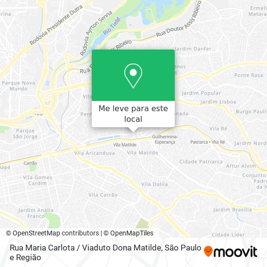 Rua Maria Carlota / Viaduto Dona Matilde mapa