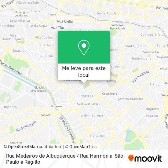 Rua Medeiros de Albuquerque / Rua Harmonia mapa