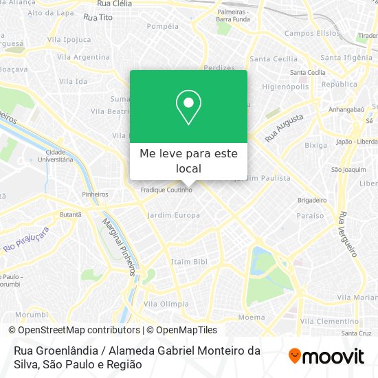 Rua Groenlândia / Alameda Gabriel Monteiro da Silva mapa