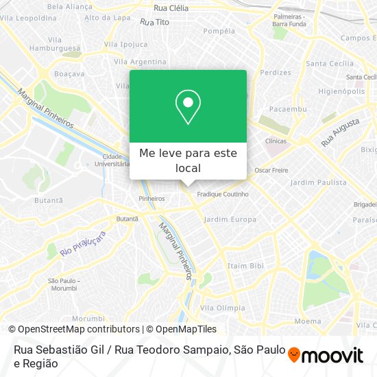Rua Sebastião Gil / Rua Teodoro Sampaio mapa