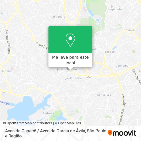 Avenida Cupecê / Avenida Garcia de Ávila mapa