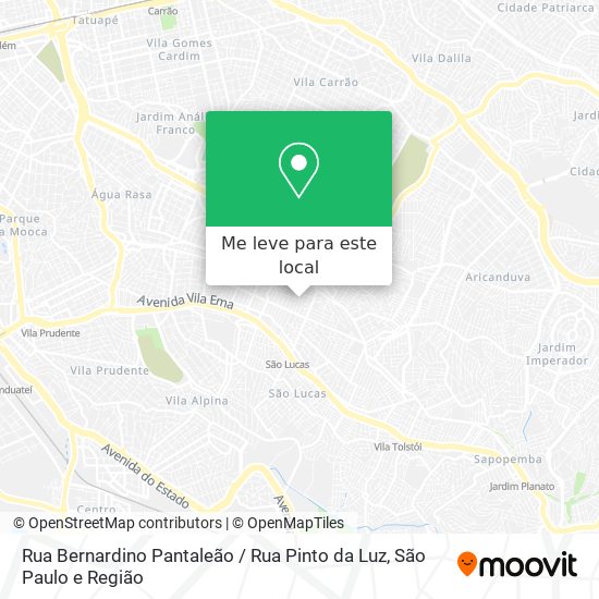 Rua Bernardino Pantaleão / Rua Pinto da Luz mapa