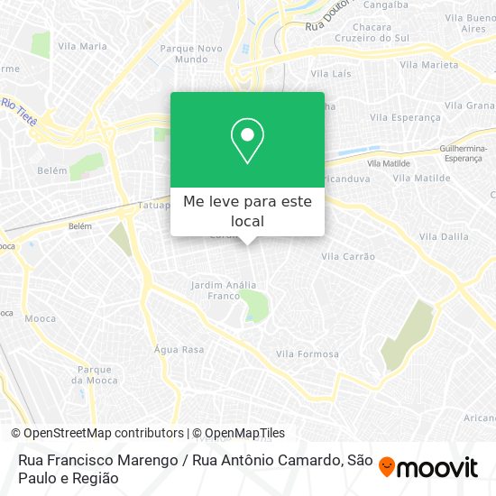 Rua Francisco Marengo / Rua Antônio Camardo mapa