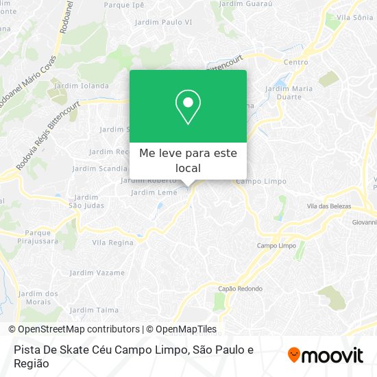 Pista De Skate Céu Campo Limpo mapa