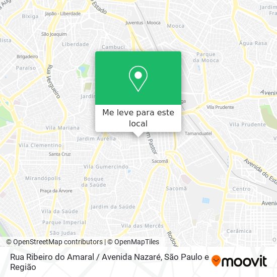 Rua Ribeiro do Amaral / Avenida Nazaré mapa