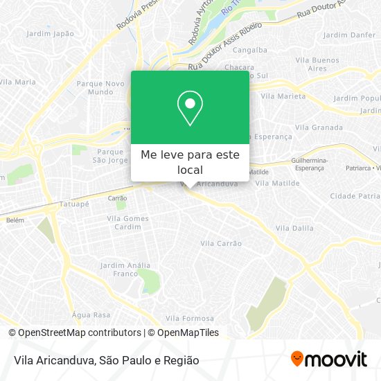 Vila Aricanduva mapa